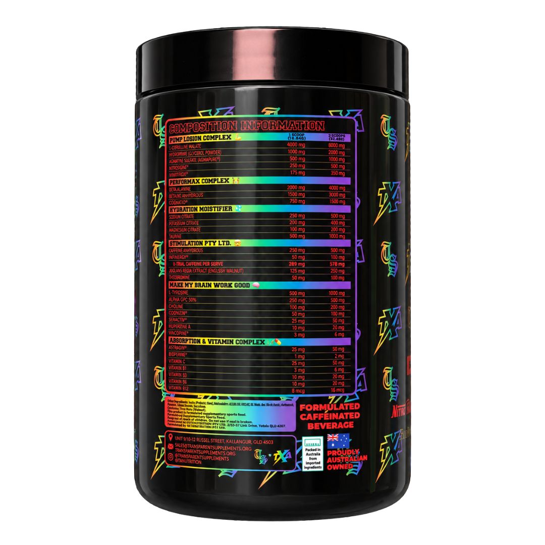 The X Athletics Final Form high-stim pre workout by TXA and Transparent Supplements