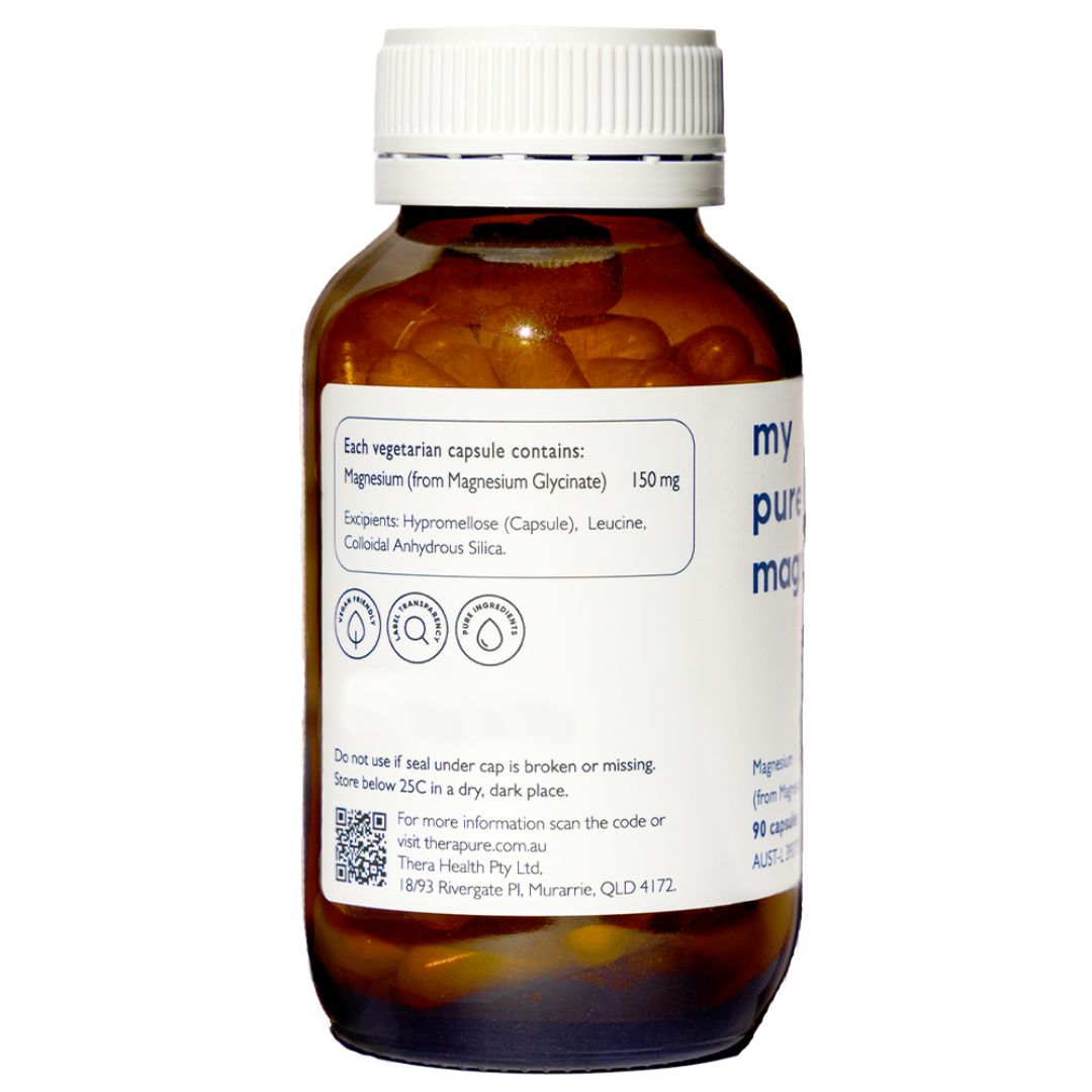 High-quality Therapure My Pure Magnesium Glycinate supplement bottle for muscle and nervous system support – available at Nutrition Capital