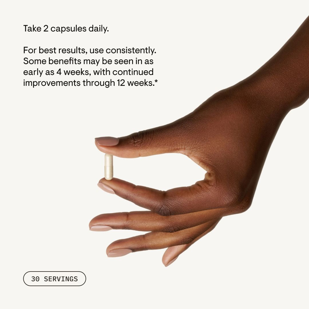 Thorne Radiant Skin Complex supplement bottle featuring Ovolux™ eggshell membrane extract and Eternalyoung® botanical blend in capsule format.