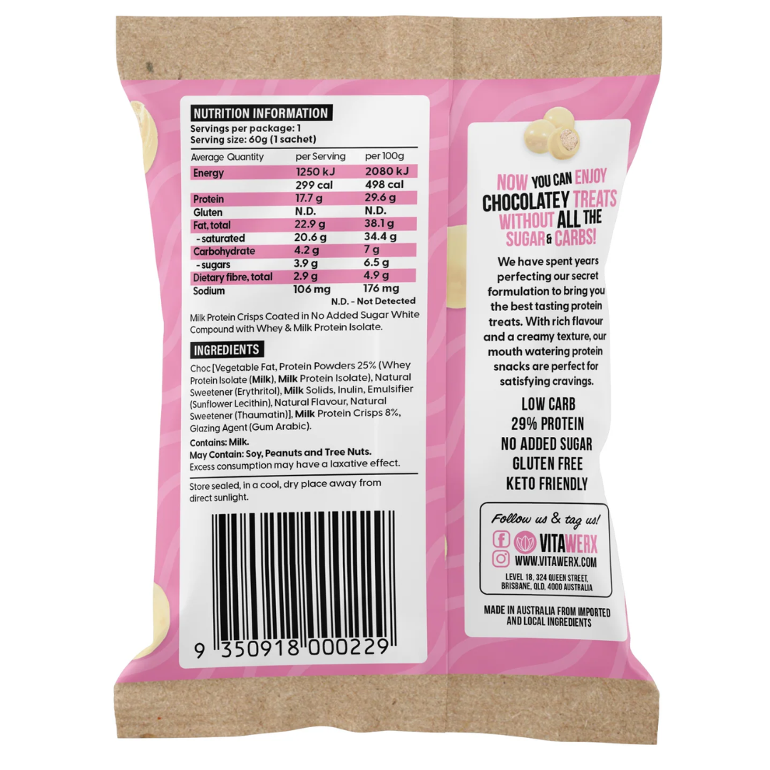 Vitawerx White Choc Puff'd Protein Crisps