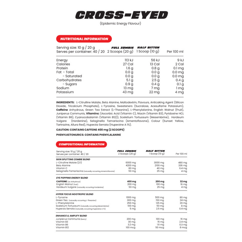 Zombie Labs Cross-eyed Pre-workout - Nutrition Capital