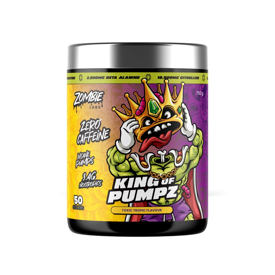 Zombie Labs King of Pumpz non-stim pre workout pump formula with 10g citrulline, creatine and beta alanine available at Nutrition Capital Victoria