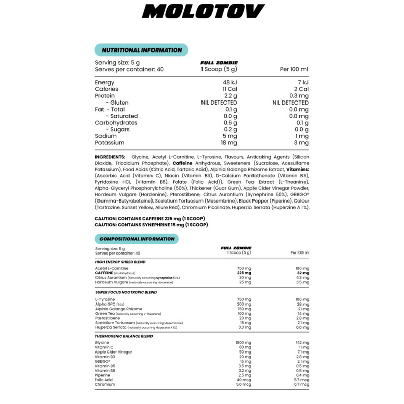 Zombie Labs Molotov Thermogenic
